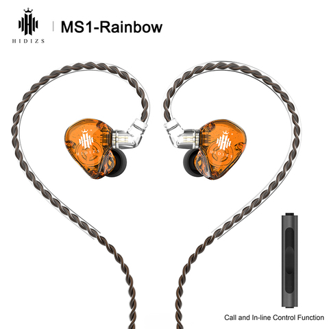 Hidizs-auriculares internos MS1 Rainbow HiFi con diafragma dinámico, auriculares IEM con Cable desmontable de 2 pines y conector de 0,78mm ► Foto 1/6