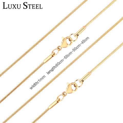 LUXUSTEEL-collar de cadena víbora para hombre y mujer, de acero inoxidable, Color dorado/plateado, con cierre de langosta, collares para colgantes ► Foto 1/6