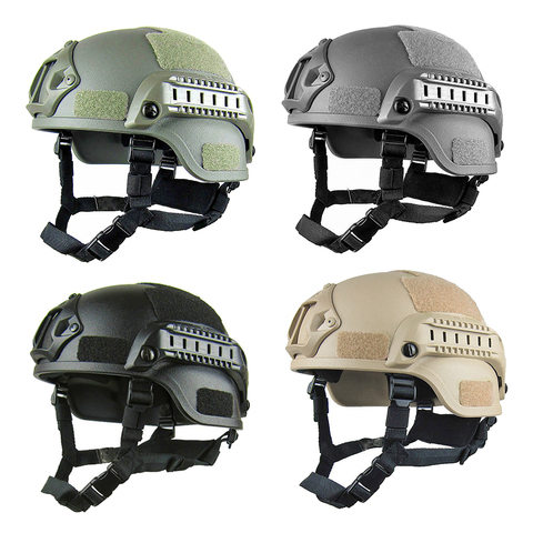 Casco táctico ajustable de ABS con correa ajustable y esponja suave, talla única, para juegos militares, caza, tiro CS ► Foto 1/6