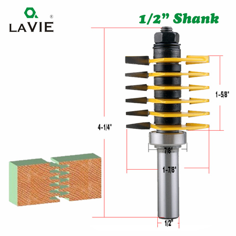 LAVIE-broca enrutadora de junta de dedo ajustable, cortador de espiga de grado Industrial para herramienta de madera, nuevo, 2 dientes, 12mm, 1/2 