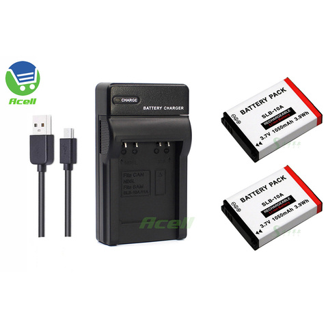 SLB-10A batería + cargador USB para SAMSUNG WB800F WB850F WB855F WB2100 WB2014F EX2F HZ10W HZ15W P800 TL9 ES60 ES63 NV9 Cámara ► Foto 1/6