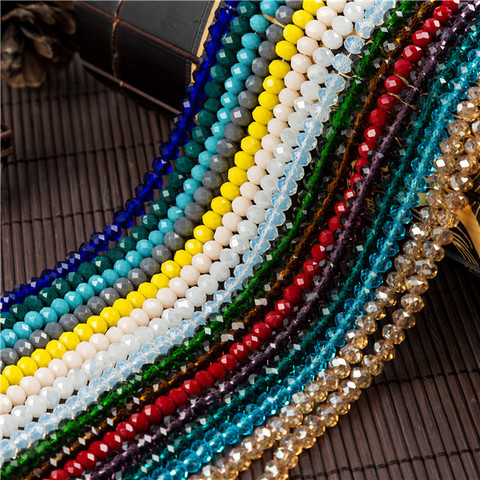 Colorido 2mm/4mm/6mm/mm cristal de vidrio perlas de vidrio facetado Cuentas pequeñas Sead perlas para joyería haciendo bricolaje accesorios de la joyería ► Foto 1/6
