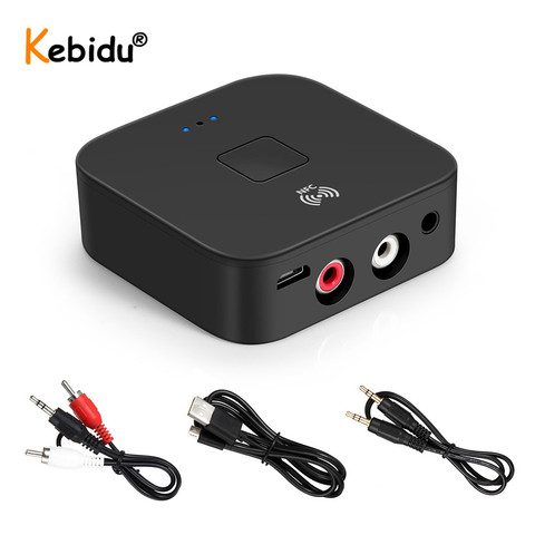 KEBIDU-receptor Bluetooth 5,0 NFC, 3,5mm, AUX, compatible con NFC, RCA, adaptador inalámbrico HiFi, transmisión de música por 2 altavoces por sí mismo ► Foto 1/6