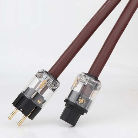 Cable de alimentación de referencia dorada, cable de alimentación HIFI P029 + C029 EU/potencia para enchufe de EE. UU., conector de alimentación hembra IEC ► Foto 1/6