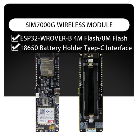 SIMCOM SIM7000G Global Band NB-IoT módulo TE CAT-M1(eMTC) ESP32-WROVER-B módulo inalámbrico de tarjeta pequeña Lora 915MHz 868MHz escudo ► Foto 1/5