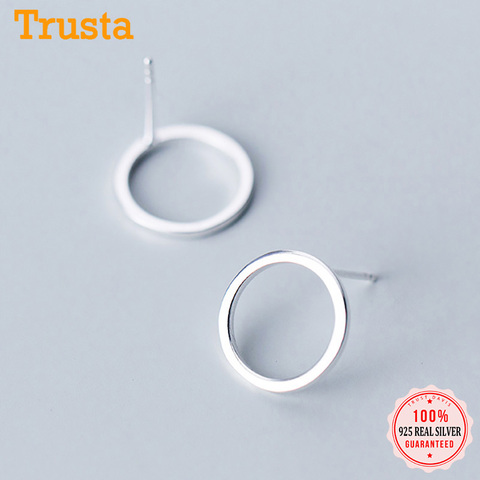 Trustdavies-pendientes de tuerca redondos para mujer, Plata de Ley 925 auténtica a la moda, para fiesta de boda, joyería S925, DA1093 ► Foto 1/6