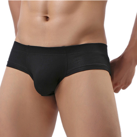 Ropa interior Sexy de algodón para hombre, Calzoncillos cortos de cintura baja, sólido, convexo en U, Cueca, Calzoncillos de talla grande, M-XXL ► Foto 1/6