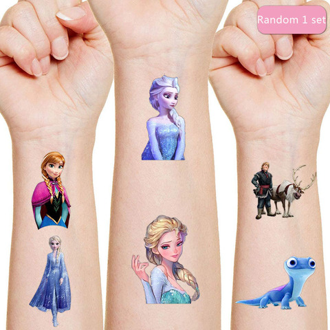 Pegatina de tatuaje original de Disney Anna Aisha, figura de acción aleatoria de princesa de frozen, regalo de cumpleaños de Navidad, 1 Uds. ► Foto 1/6