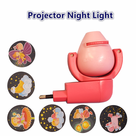 Proyector LED de animales y luna de estrellas, 6 imágenes, Sensor, enchufe de iluminación nocturna de la UE, lámpara para niños, decoración de dormitorio de bebé ► Foto 1/6