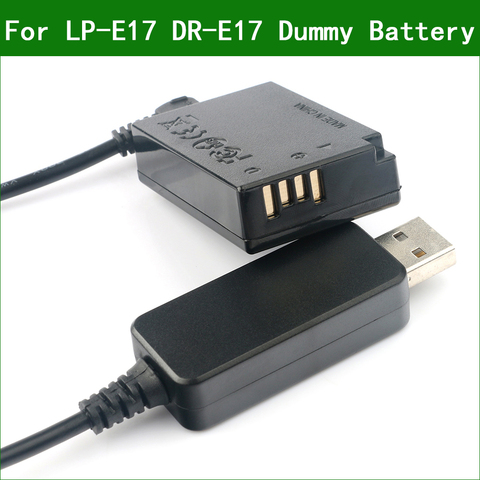 5V USB a LP E17 LPE17 ACK-E17 DR-E17 batería simulada y DC Banco de la energía USB Cable para Canon EOS M3 M5 M6 M6 Mark2 ii ACKE17 ► Foto 1/6