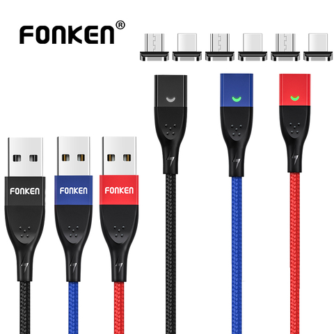 FONKEN-Cable de carga magnético para Iphone, Cable de carga magnético para teléfono Iphone 12, Micro USB, Android ► Foto 1/6