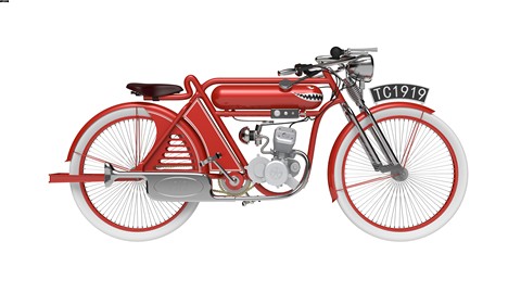 Bicicleta de combustible retro de 26 pulgadas, Bicicleta Motorizada retro, doble bolsa, 1919 ► Foto 1/6
