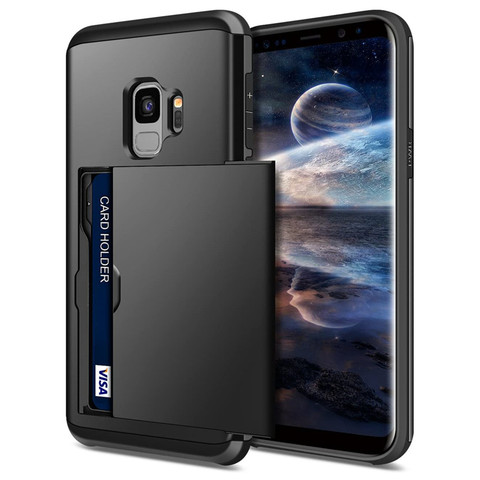 Funda para Samsung S9 Plus S8 S7 edge, cubierta deslizante de negocios con tarjetero, funda de teléfono para Samsung Galaxy S9 Plus S8 S9 + ► Foto 1/6