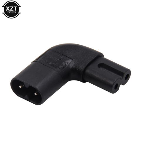 8 IEC 320 IEC320 iec C7 a C8 adaptador 90 grados Izquierda/ángulo recto adaptador de alimentación de CA convertidor de macho a hembra conector de extensión ► Foto 1/5