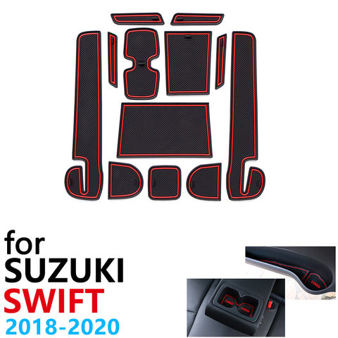 Antideslizante de caucho taza cojín esteras con surcos para puerta para Suzuki Swift 4 ZC33S 2022, 2022 de 2022 deporte Dzire accesorios de coche para teléfono ► Foto 1/6