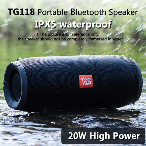 Altavoz Bluetooth de alta potencia, reproductor de música estéreo inalámbrico con Subwoofer, cilíndrico, portátil, con batería de 3600mAh, 20W ► Foto 1/6