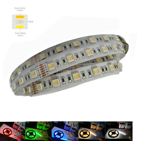 5 años de garantía 2022 nuevo DC 12V 24V SMD 5050 RGBW Wifi luces de tira de LED 5 colores tira de LED rgbww luz salón Decoración ► Foto 1/4