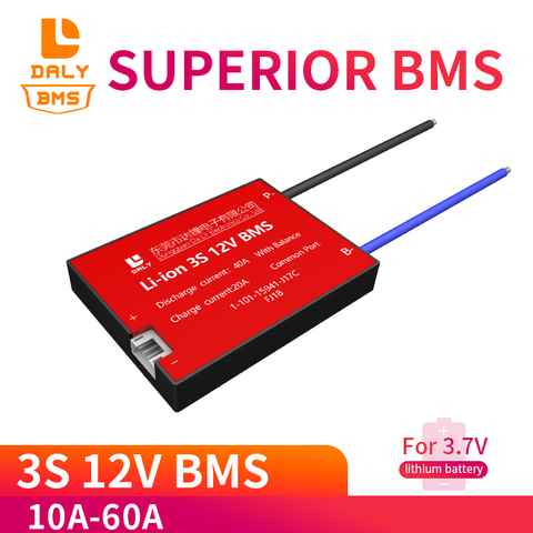 Batería de litio bms para bicicleta eléctrica, paquete de batería de ion de litio con versión equilibrada, 3s, 12V, 10A, 15A, 20A, 30A, 40A, 50A, 60A, BMS, 11,1 V, 12,6 V, 18650 ► Foto 1/6