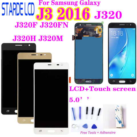 Pantalla táctil LCD Amoled para móvil, SM-J320FN/F/M/H/DS para Samsung J3 2016 J320 J3 2015 J300, J320F J320FN J320H J320M J3 ► Foto 1/6