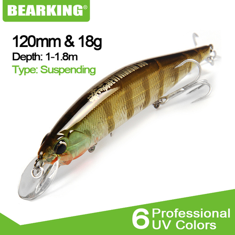 12cm 18g Bearking nuevo 1PC nueva llegada gran oferta Minnow duro cebo de pesca señuelo 2022 caliente pesca equipo de pesca Artificial señuelos de cebo ► Foto 1/6