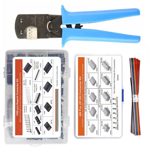 Kit de alicates de crimpado de trinquete, Kit de herramientas de engarzado XH de 460mm, kit de conector JST y juego de terminales DuPont de 1550mm, IWS-3220, 2,54 Uds. Y 2,54 Uds. ► Foto 1/6