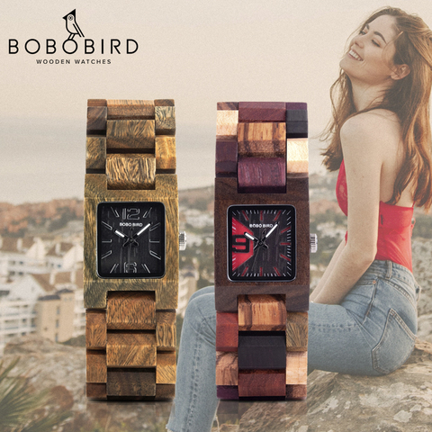 BOBO BIRD 25mm relojes pequeños para mujer reloj de pulsera de cuarzo de madera Mejores Regalos para novia reloj femenino en caja de madera ► Foto 1/6