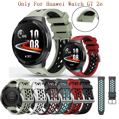 Pulsera deportiva de silicona para Huawei Watch GT 2e, banda de repuesto transpirable de 22mm, 46mm, para Huawei GT2e ► Foto 1/6