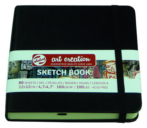 Cuaderno de dibujo para técnico mixto, 140g/m2, 12x12 cm, cubierta de 80L, color negro sólido ► Foto 1/1