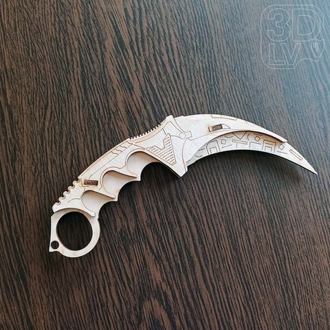 Cuchillo Karambit No. 4 Cs: Go tree-contrachapado 1:1 cyber ► Foto 1/2