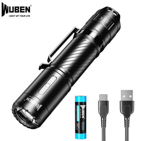 WUBEN-linterna LED C3 recargable por USB, 1200 lúmenes, IP68, resistente al agua, con batería de 2600 mAH y 18650 ► Foto 1/6