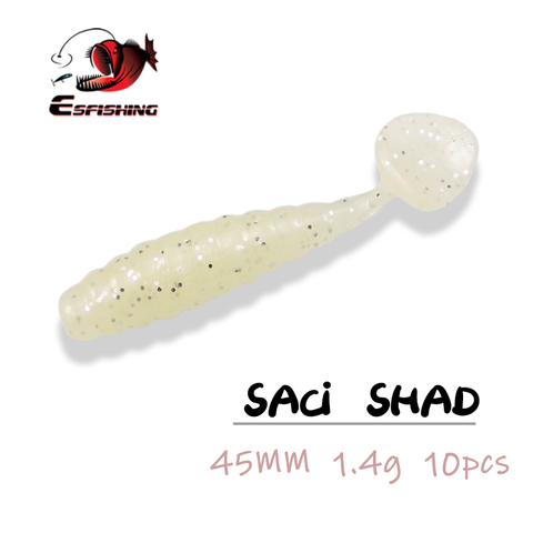 ESFISHING-señuelo de Jigging, cebo suave Saci, 45mm, 1,4g, 10 uds, Señuelos de Pesca artificiales, Pesca de invierno ► Foto 1/5