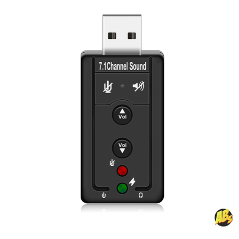 Tarjeta de sonido USB externa para PC, Mac con soporte de sonido 7,1 para Windows, mac OS, dos salidas al micrófono y altavoces, nuevo conector ► Foto 1/6