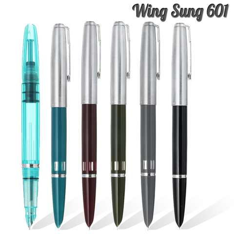 2022 modelo Wing Sung 601 Vacumatic pluma Tipo de pistón pluma de tinta tapón plateado papelería oficina escuela suministros regalo de escritura ► Foto 1/6