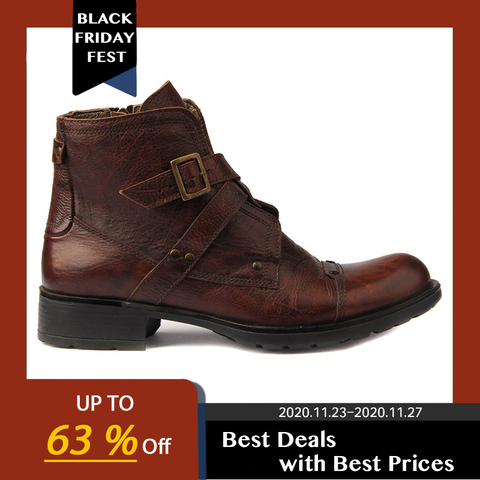 Sail-Lakers hombres botas de cuero genuino Otoño Invierno botas Casuales ► Foto 1/5