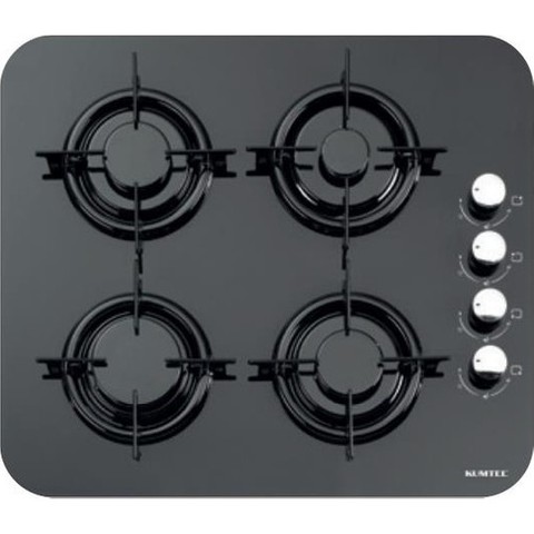 Kumtel Ko40Tshdf-cocina de Gas Natural con borde ovalado, conjunto de vidrio negro ► Foto 1/2
