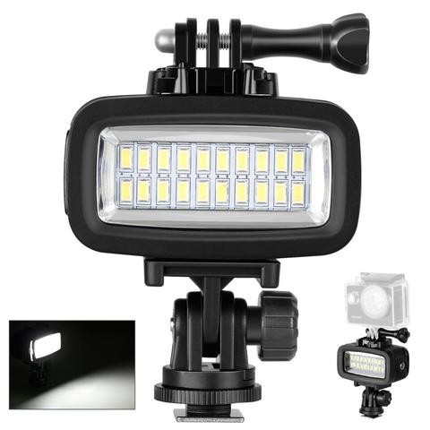 Neewer Video LED-20 20 Uds bajo el agua 40m lámpara de buceo Vídeo impermeable luz LED para cámara DV Gopro Hero4 3 y otra cámara de acción ► Foto 1/6