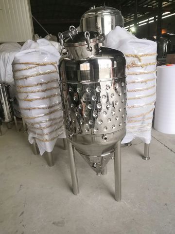 Tanques de fermentación de cerveza cónicos, doble pared, 250L, 2 Bar, Micro tanque de fermentación de cervecería. Fermentador de vino de acero inoxidable 304 ► Foto 1/2