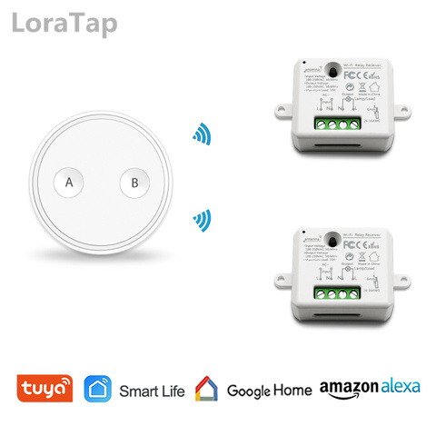 Tuya WiFi enchufe interruptor relé de espaciado 10A con Control remoto Control por voz de Google Alexa eco vida inteligente App temporizador ► Foto 1/6