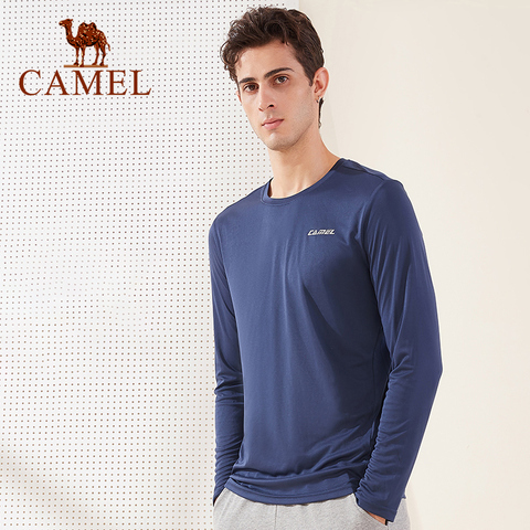 Camiseta deportiva de secado rápido para hombre y mujer, de manga larga Camiseta deportiva cómoda con protector solar CAMEL para exteriores ► Foto 1/6