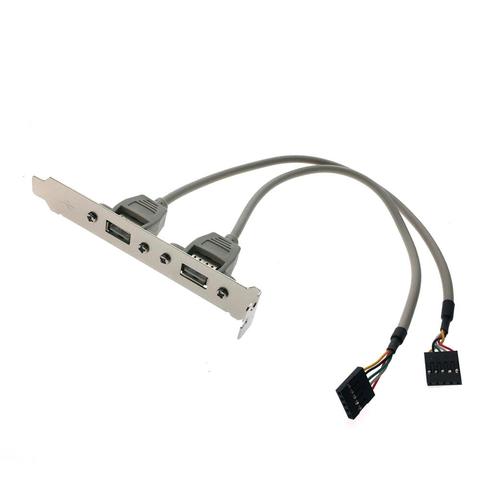 Планка портов в корпус на заднюю панель 2 порта USB 2,0 10pin 9pin a usb2.0 переходник soporte) ► Foto 1/2