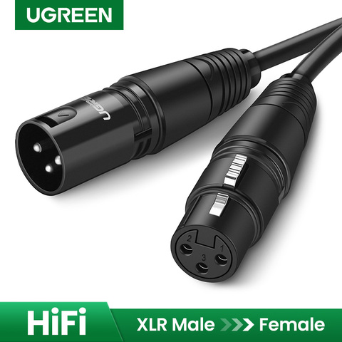 Cable Ugreen XLR para micrófono de Karaoke, Cable de sonido tipo Cannon, Cable de extensión XLR Mikrofon para amplificador de mezclador de Audio, Cable XLR ► Foto 1/6