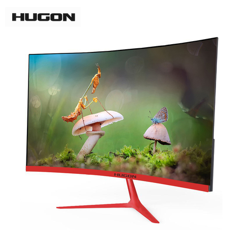 HUGON, 24 pulgadas, Monitor curvado de 75Hz, juego de competencia para videojuegos, 23,8 MVA de pantalla de ordenador 