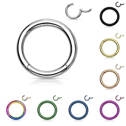 1 pieza de acero quirúrgico Tornito nariz Clicker 16G18G tabique Piercing de clic de cartílago de la oreja Pircing pendiente hélice tabique Cliker anillo ► Foto 1/6