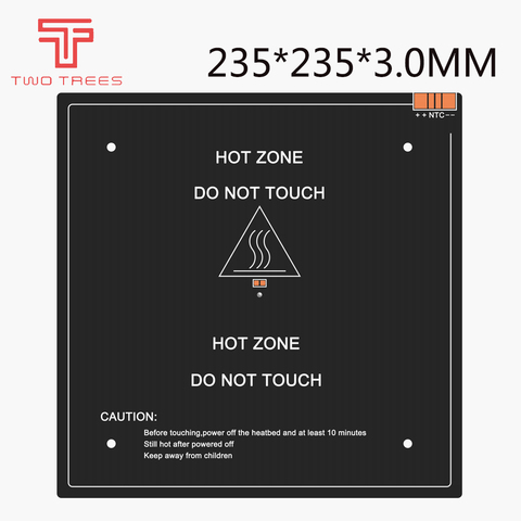 Piezas de impresora 3D de 235x235x3,0mm, 1 Uds., cama caliente MK3 negra, la última cama caliente de aluminio para soporte de cama caliente de 24V 220W 235x235x3,0mm ► Foto 1/6