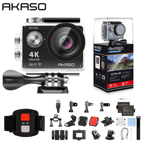 AKASO EK7000 WiFi 4K Cámara de Acción Ultra HD impermeable DV videocámara 12MP Cámara deportiva 170 grados gran angular Original ► Foto 1/6