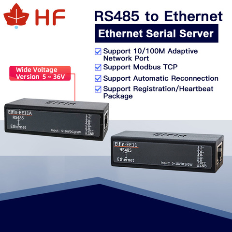 Elfin-EE11-protocolo Modbus TCP, puerto Serial RS485 a dispositivo Ethernet, módulo de servidor compatible con Elfin-EE11 TCP/IP Telnet, servidor Serial ► Foto 1/6