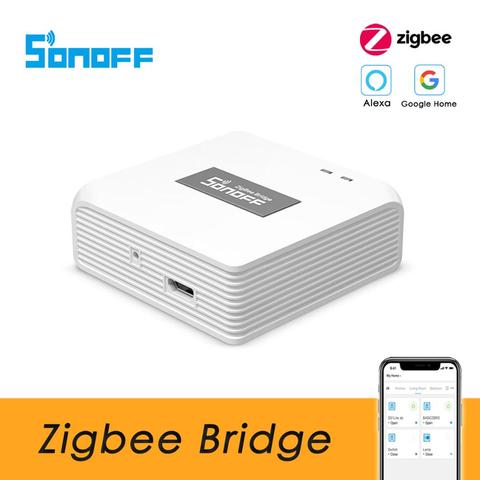 SONOFF-centro de enlace de puente Zigbee para interruptor, Sensor de movimiento PIR, Zigbee, puerta, aplicación eWeLink, funciona con Alexa y Google Home ► Foto 1/6