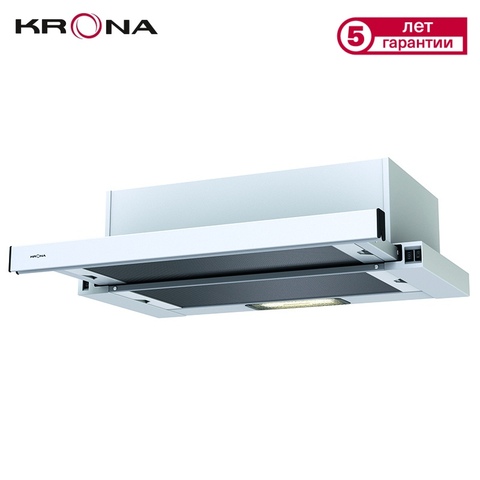 Campana de cocina, campana extractora, electrodomésticos incorporados, el ventilador extractor en la cocina, campana incorporada, Krona Kerry 600 white PB ► Foto 1/2