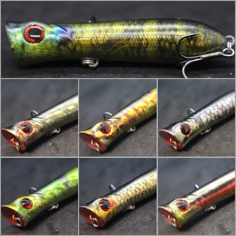 WLure-señuelo de pesca de 8cm y 12g, Topwater Popper, Color piel auténtica, Mosca de carpa, agua del mar fresca cebo para insectos, señuelo falso para pesca en hielo HT683 ► Foto 1/6