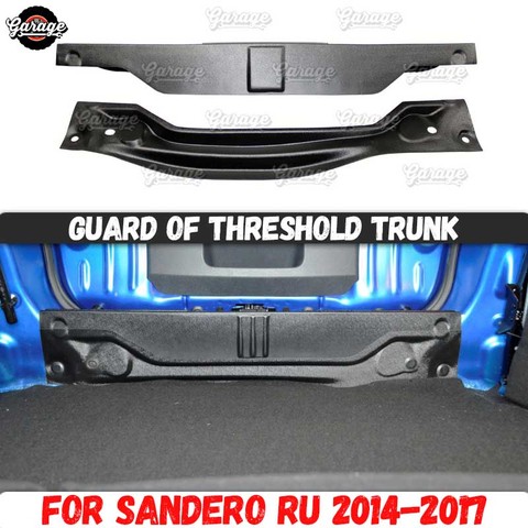 Guardia de umbral maletero para Renault Sandero / Stepway 2014-2017 de plástico ABS ajuste funda de accesorios almohadilla protectora en equipaje ► Foto 1/6